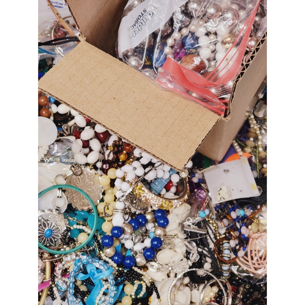 Vintage To Now Costume Jewelry Mixed Lots Wearable, Craft, Repair 5lb Box